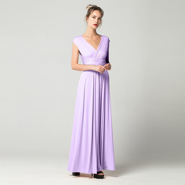 Sexy Long Dress Bridesmaid Formal Multi Way Wrap Convertible Infinity Maxi Dress Red Hollow Out Party Bandage Vestidos FICUSRONG
