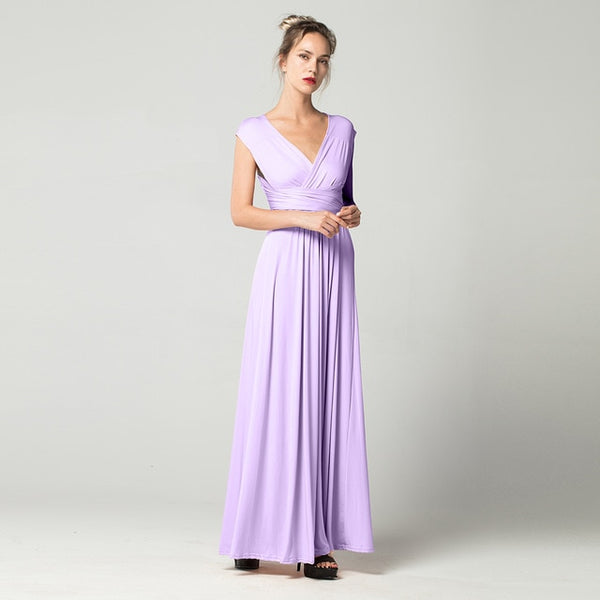 Sexy Long Dress Bridesmaid Formal Multi Way Wrap Convertible Infinity Maxi Dress Red Hollow Out Party Bandage Vestidos FICUSRONG