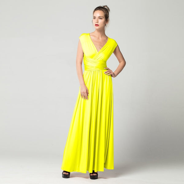 Sexy Long Dress Bridesmaid Formal Multi Way Wrap Convertible Infinity Maxi Dress Red Hollow Out Party Bandage Vestidos FICUSRONG