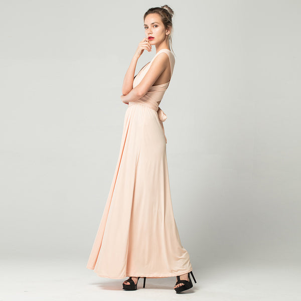 Sexy Long Dress Bridesmaid Formal Multi Way Wrap Convertible Infinity Maxi Dress Red Hollow Out Party Bandage Vestidos FICUSRONG