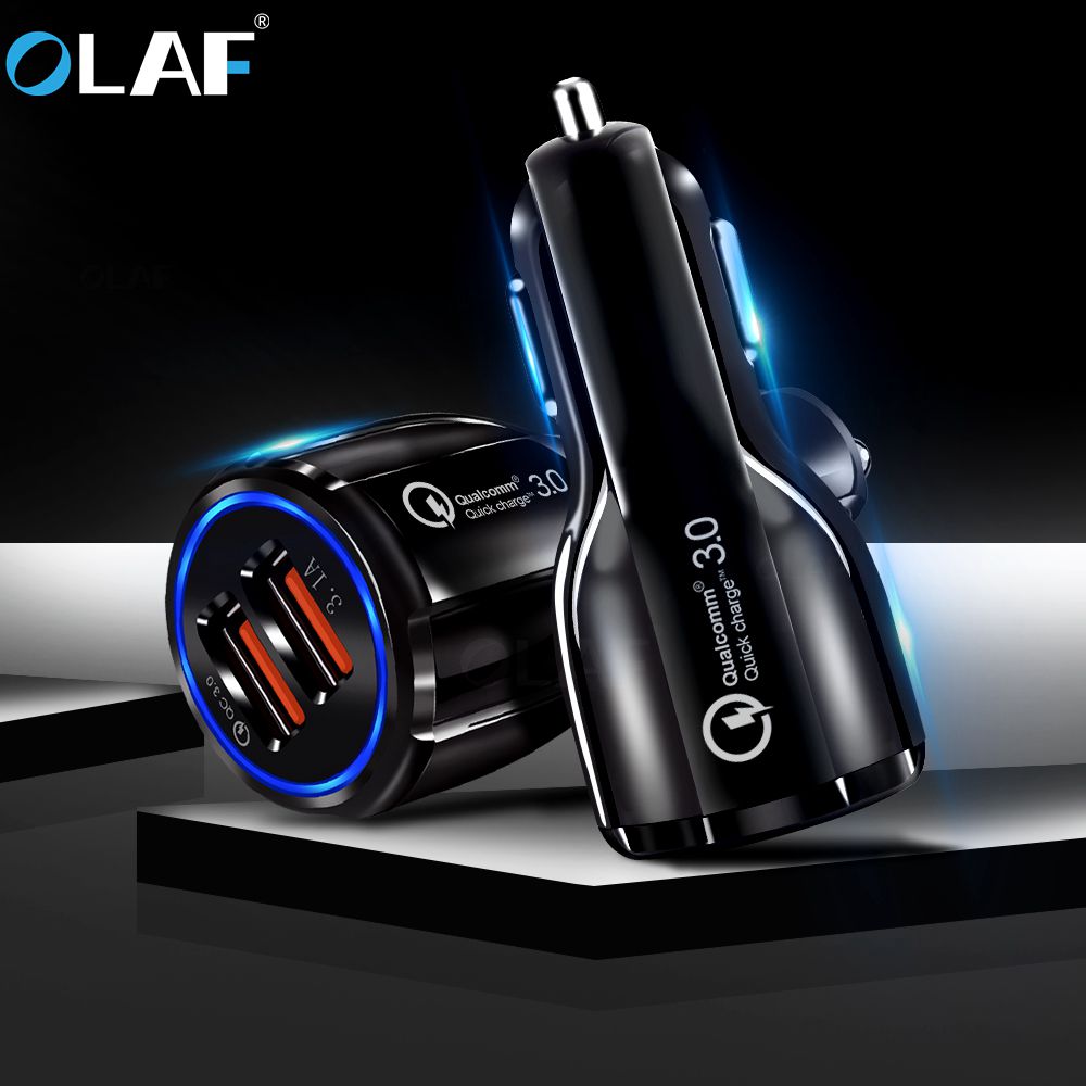 Olaf Car USB Charger Quick Charge 3.0 2.0 Mobile Phone Charger 2 Port USB Fast Car Charger for iPhone Samsung Tablet Car-Charger