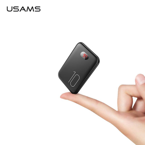 Power Bank for xiaomi mi iPhone,USAMS Mini Power Bank 10000mAh LED Display Dual USB Powerbank External Battery Fast charging