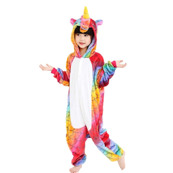 Children's Pajamas for Boys Girls Unicorn Pajamas Flannel Kids Pijamas Set Animal Kids Sleepwear Winter Boys Gilrs Onesies 4-12