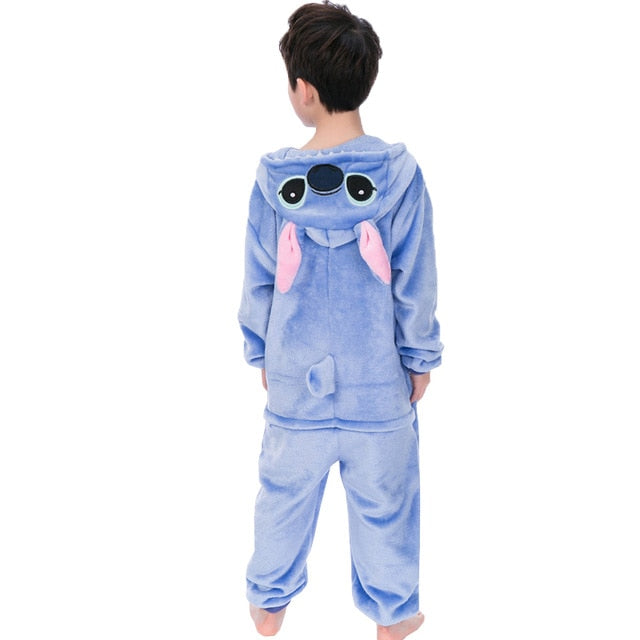Children's Pajamas for Boys Girls Unicorn Pajamas Flannel Kids Pijamas Set Animal Kids Sleepwear Winter Boys Gilrs Onesies 4-12