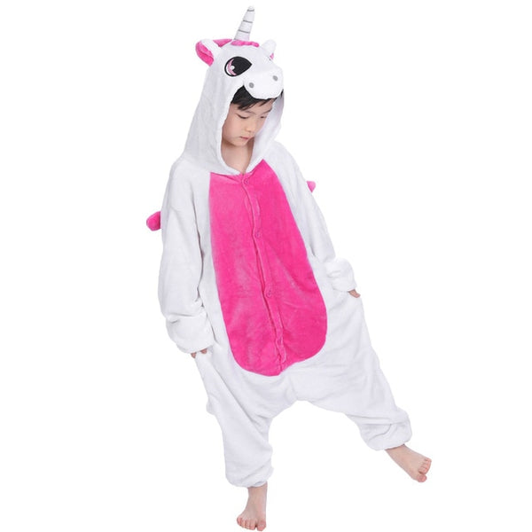 Children's Pajamas for Boys Girls Unicorn Pajamas Flannel Kids Pijamas Set Animal Kids Sleepwear Winter Boys Gilrs Onesies 4-12