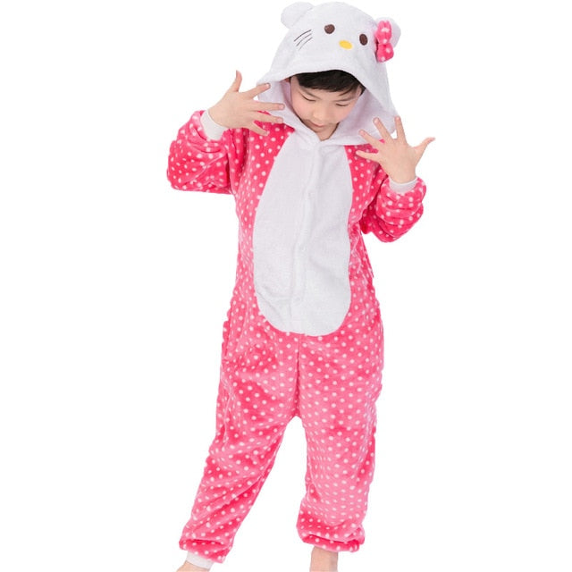 Children's Pajamas for Boys Girls Unicorn Pajamas Flannel Kids Pijamas Set Animal Kids Sleepwear Winter Boys Gilrs Onesies 4-12