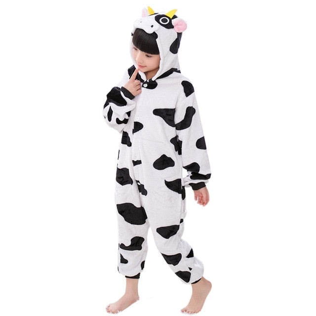 Children's Pajamas for Boys Girls Unicorn Pajamas Flannel Kids Pijamas Set Animal Kids Sleepwear Winter Boys Gilrs Onesies 4-12