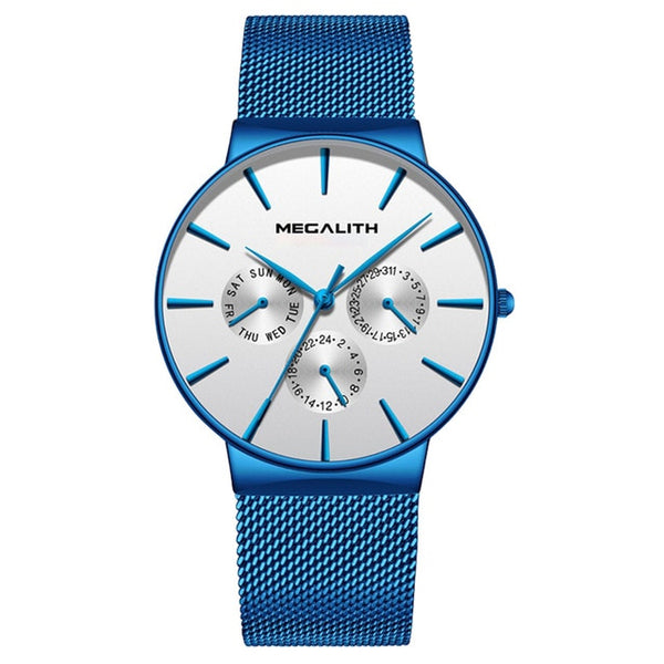 MEGALITH Mens Watches Top Brand Luxury Waterproof Wrist Watches Ultra Thin Date Simple Casual Quartz Watch For Men Sports Clock