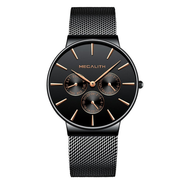 MEGALITH Mens Watches Top Brand Luxury Waterproof Wrist Watches Ultra Thin Date Simple Casual Quartz Watch For Men Sports Clock