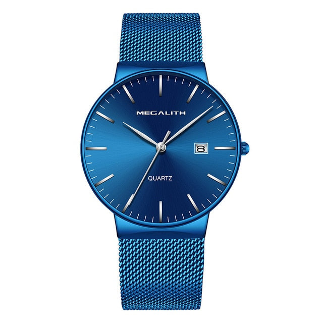 MEGALITH Mens Watches Top Brand Luxury Waterproof Wrist Watches Ultra Thin Date Simple Casual Quartz Watch For Men Sports Clock
