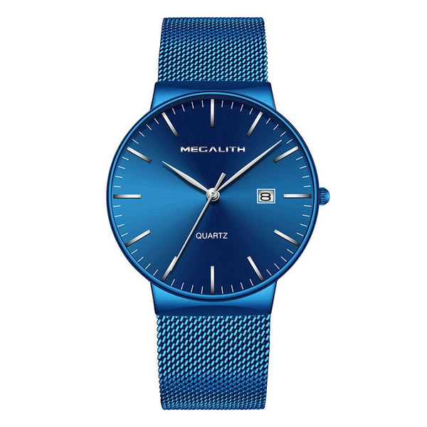 MEGALITH Mens Watches Top Brand Luxury Waterproof Wrist Watches Ultra Thin Date Simple Casual Quartz Watch For Men Sports Clock
