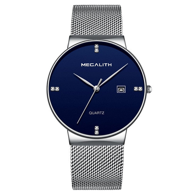 MEGALITH Mens Watches Top Brand Luxury Waterproof Wrist Watches Ultra Thin Date Simple Casual Quartz Watch For Men Sports Clock