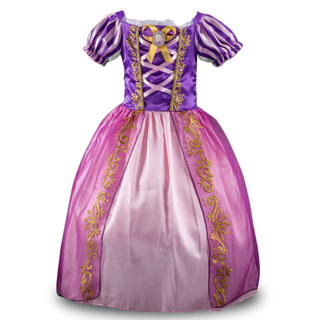PaMaBa Elegant Princess Dress for Girls Rapunzel Cinderella Cosplay Costume Children's Party Dress-up Snow White Kids Ball Gown