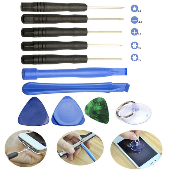 Professional 11 in 1 Cell Phones Opening Pry Repair Tool Kits Smartphone Screwdrivers Tool Set For iPhone Samsung HTC Moto Sony