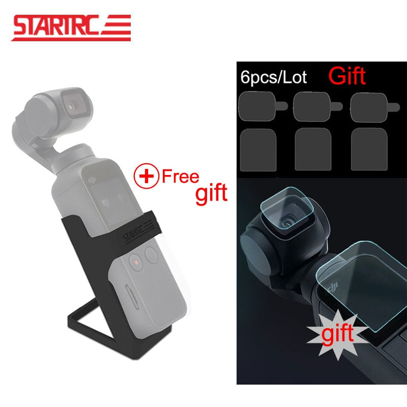DJI OSMO Pocket Stand Dock Mount Cradle Bracket Gimbal Desktop Stand Screen Film Camera Lens Protective Film Accessory