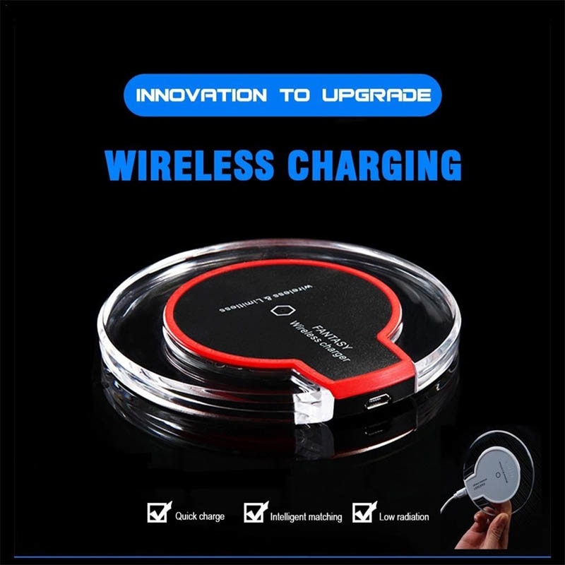 Qi Ultra Slim Wireless Charger Crystal Clear Charging Pad LED Lighting for Samsung S7 S8 S8 Plus New Arrival
