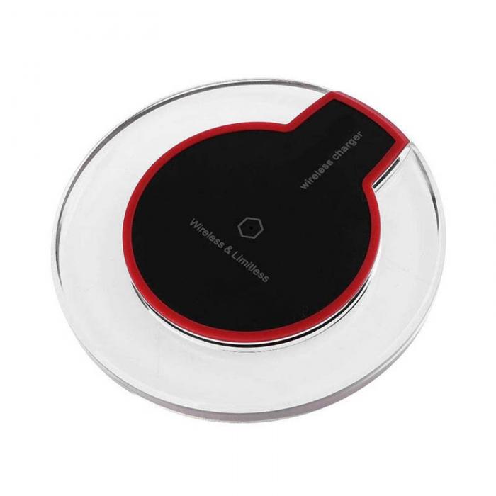 Qi Ultra Slim Wireless Charger Crystal Clear Charging Pad LED Lighting for Samsung S7 S8 S8 Plus New Arrival