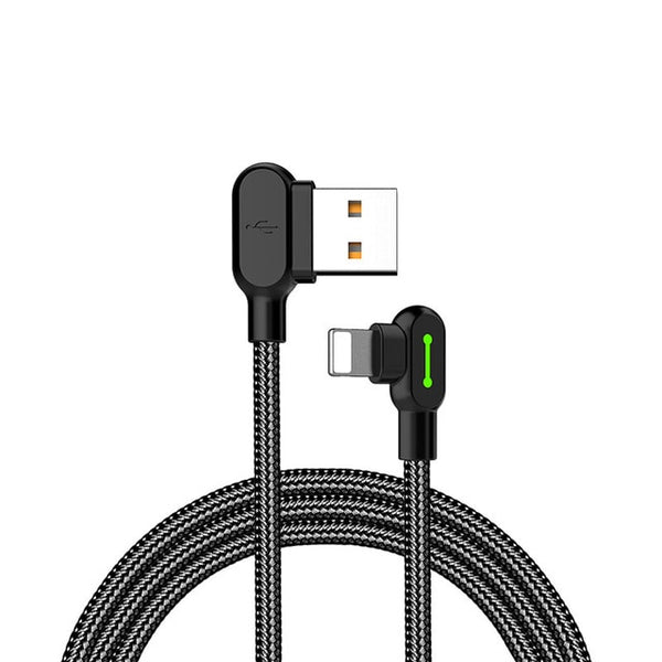 USB 3.1 Fast Charger Cable Right Angle 90 Degree Data Sync Cable with Light New Arrival