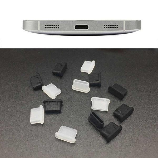 5pcs Dustproof Cover Cap Jack Charger Plug Type-C Port Anti-dust For Mobile Phone EM88