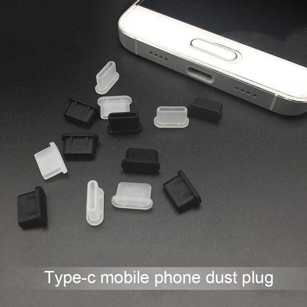 5pcs Dustproof Cover Cap Jack Charger Plug Type-C Port Anti-dust For Mobile Phone EM88