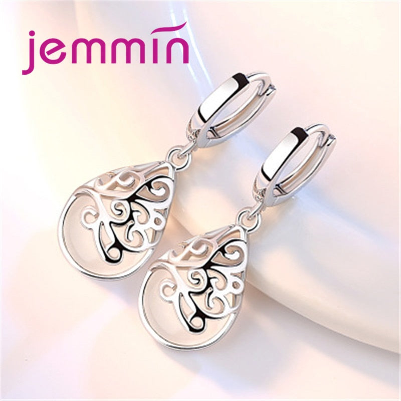 Jemmin Brand Real 925 Sterling Silver Moonlight Opal Tears Totem Drop Earrings oorbellen For Femmes Valentines Day Gift