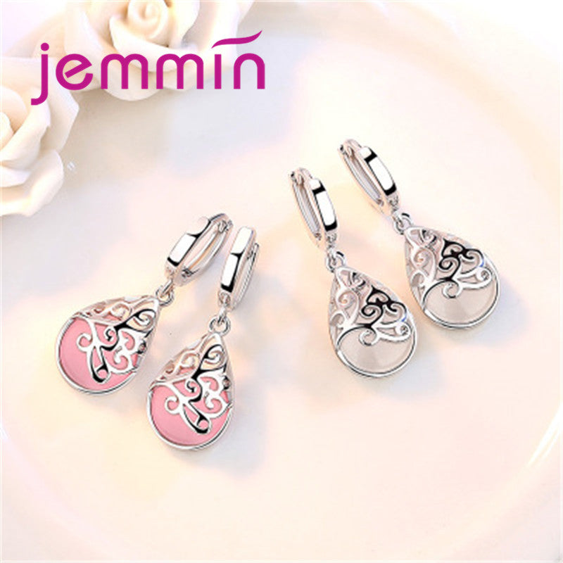 Jemmin Brand Real 925 Sterling Silver Moonlight Opal Tears Totem Drop Earrings oorbellen For Femmes Valentines Day Gift