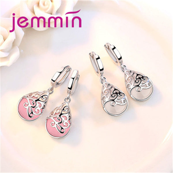 Jemmin Brand Real 925 Sterling Silver Moonlight Opal Tears Totem Drop Earrings oorbellen For Femmes Valentines Day Gift