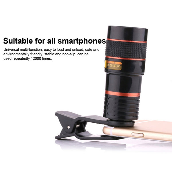 8x Zoom Optical Telescope Mobile Phone Camera Lens with Clip for iPhone Samsung HTC Huawei Sony EM88