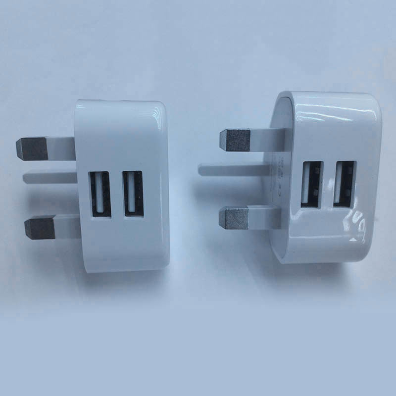 Wall Charger Adapter Dual USB UK 3 Pin Plug Travel Charging Durable For Mobile Phone EM88