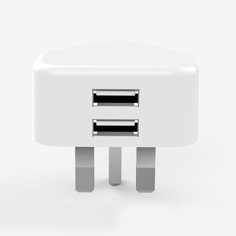 Wall Charger Adapter Dual USB UK 3 Pin Plug Travel Charging Durable For Mobile Phone EM88
