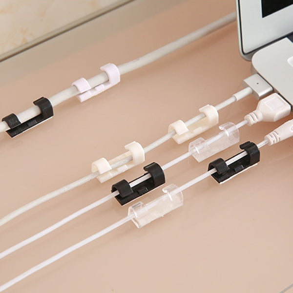 20 PCS Self Adhesive Line Holder Wire Cable Cord Clips Clamp Table Wall Tidy Organizer Tool EM88