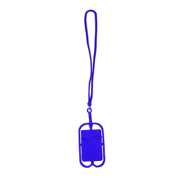 Detachable Silicone Lanyard Cell Phone Case Holder Neck Strap With ID Card Slot