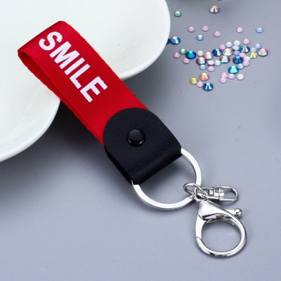 10Pcs/lot Nylon Wrist Strap Lanyard Smile Short Rope for Phones iPhone X Samsung Xiaomi Camera Cell Phone USB Mp3 Mp4 For Keys