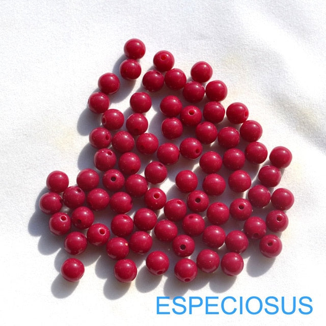 100pcs DIY Bracelet Accessories Children Gift Handcraft Department 18 Color 8MM Round Shape Acrylic Sugar Beads Jewelry Findings
