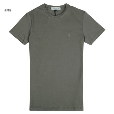new spring & summer AS mens t-shirt fitness cotton tee tops sheep head logo solid basic T-shirt casual brand clothing T4307
