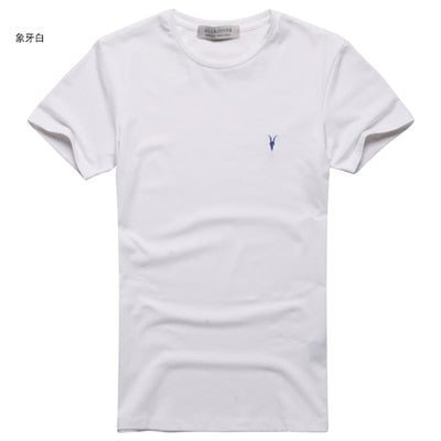 new spring & summer AS mens t-shirt fitness cotton tee tops sheep head logo solid basic T-shirt casual brand clothing T4307
