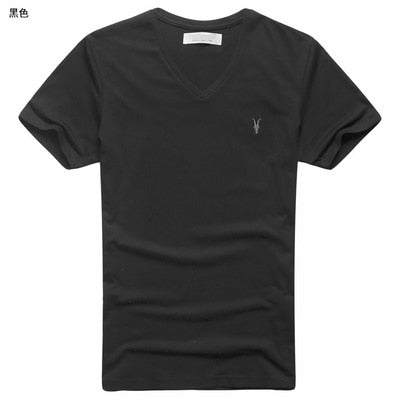 new spring & summer AS mens t-shirt fitness cotton tee tops sheep head logo solid basic T-shirt casual brand clothing T4307