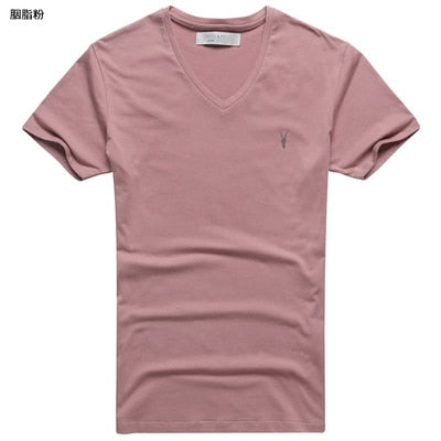 new spring & summer AS mens t-shirt fitness cotton tee tops sheep head logo solid basic T-shirt casual brand clothing T4307
