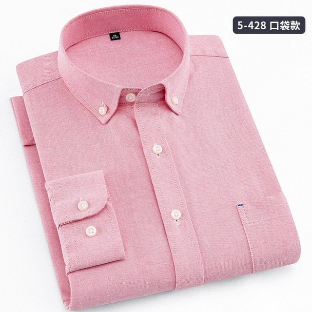 Men Shirt Long Sleeve Oxford Male Shirts 8XL Men Dress Shirts Large 7XL 6XL White Social Shirt Cheap China Imported Men Clothing