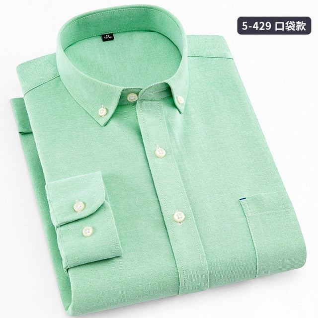 Men Shirt Long Sleeve Oxford Male Shirts 8XL Men Dress Shirts Large 7XL 6XL White Social Shirt Cheap China Imported Men Clothing