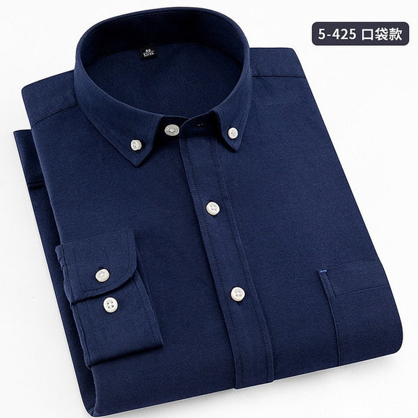 Men Shirt Long Sleeve Oxford Male Shirts 8XL Men Dress Shirts Large 7XL 6XL White Social Shirt Cheap China Imported Men Clothing
