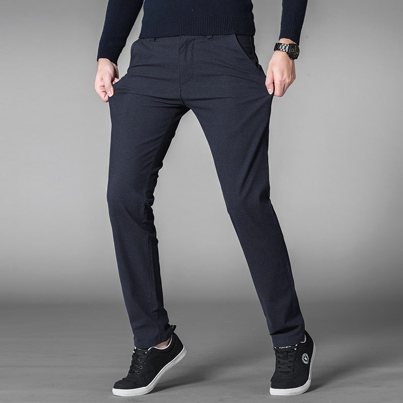 Plus Size 42 44 46 Casual Pants Men 2019 Spring New Business Fashion Elastic Force Trousers Male Brand Clothes