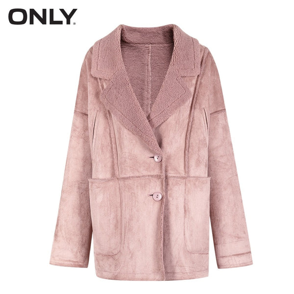 ONLY  womens' winter new lamb cashmere suede cotton jacket