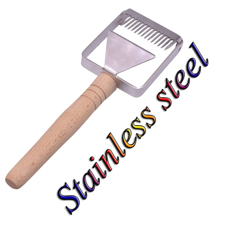 1 pcs Stainless steel Beekeeping tools Needle shovel Two in one Honey cutting knife Honey fork Beekeeping Scraper Bee tool
