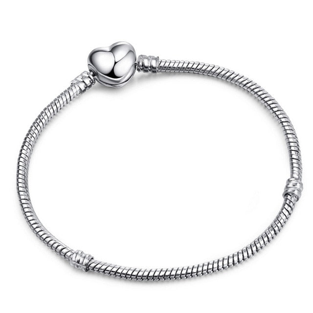TOGORY Dropshipping Authentic Silver Plated Snake Chain DIY Charm Bracelet & Bangle DIY Fine Bracelet Jewelry for Women Gift