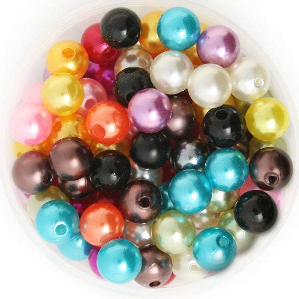 4 6 8 10mm ABS Imitation Pearl Beads DIY Big Hole Beads Wholesale Plastic Ball Round Loose Beads For Jewelry Making