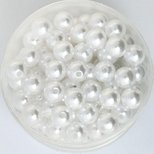 4 6 8 10mm ABS Imitation Pearl Beads DIY Big Hole Beads Wholesale Plastic Ball Round Loose Beads For Jewelry Making