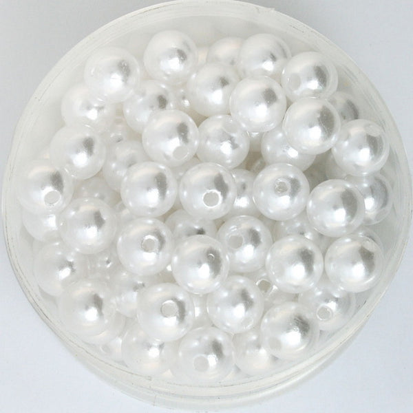4 6 8 10mm ABS Imitation Pearl Beads DIY Big Hole Beads Wholesale Plastic Ball Round Loose Beads For Jewelry Making