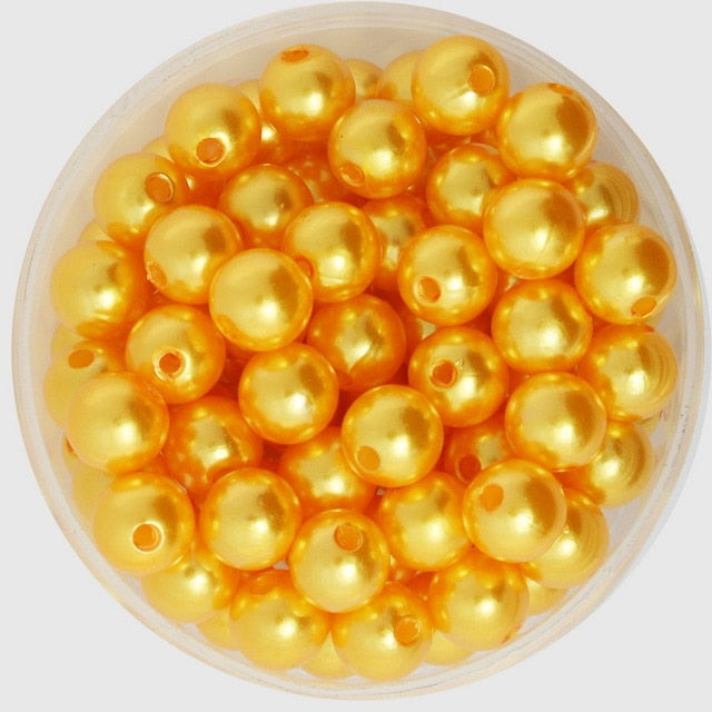 4 6 8 10mm ABS Imitation Pearl Beads DIY Big Hole Beads Wholesale Plastic Ball Round Loose Beads For Jewelry Making