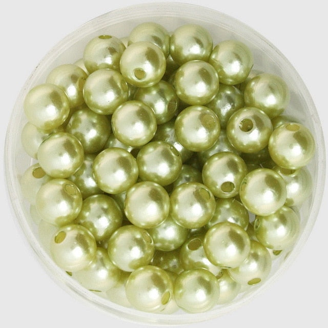 4 6 8 10mm ABS Imitation Pearl Beads DIY Big Hole Beads Wholesale Plastic Ball Round Loose Beads For Jewelry Making